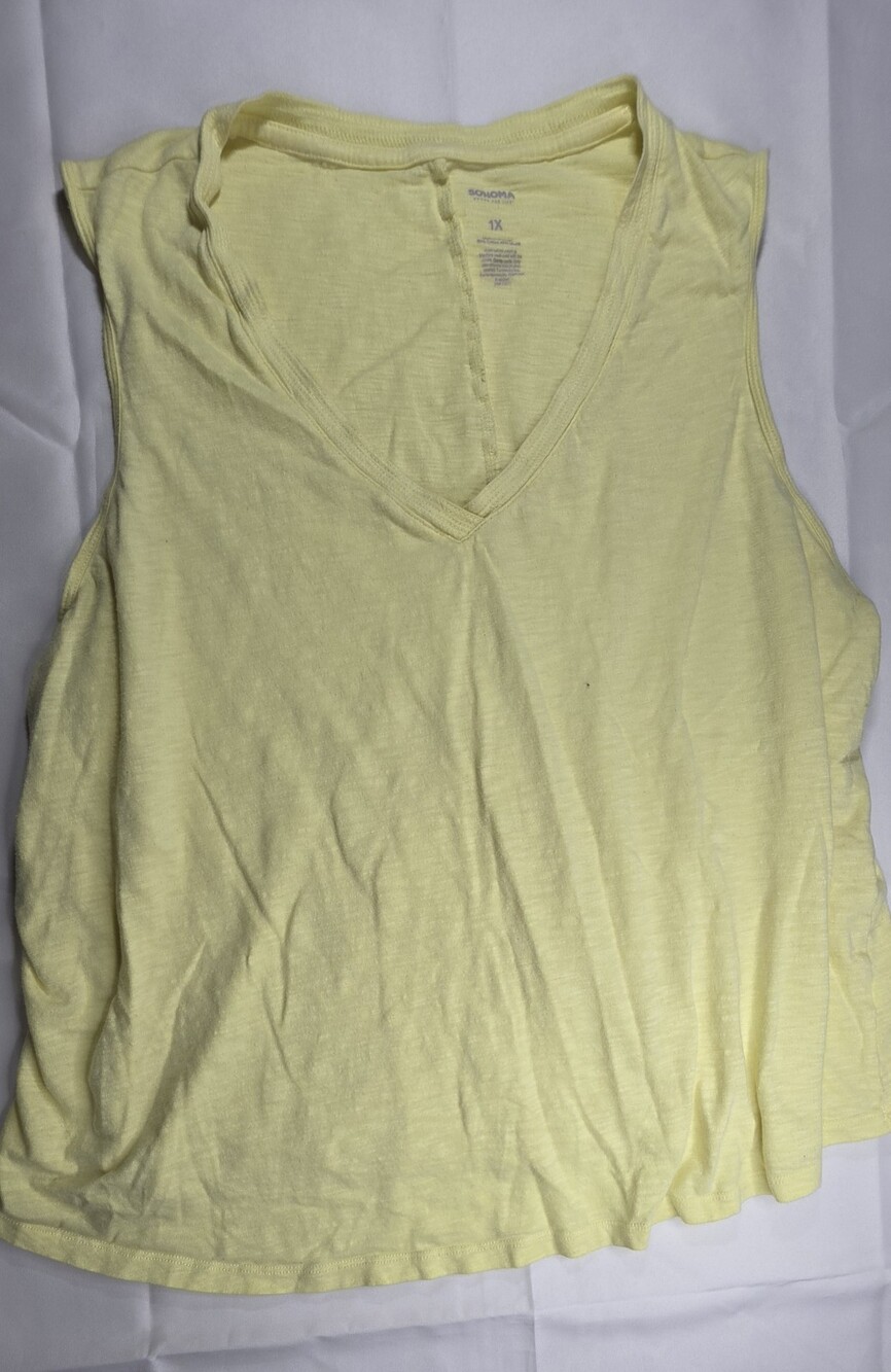 Sonoma Goods For Life Elevated V Neck Tank Top RN 73277 Size 1X Sku 0305